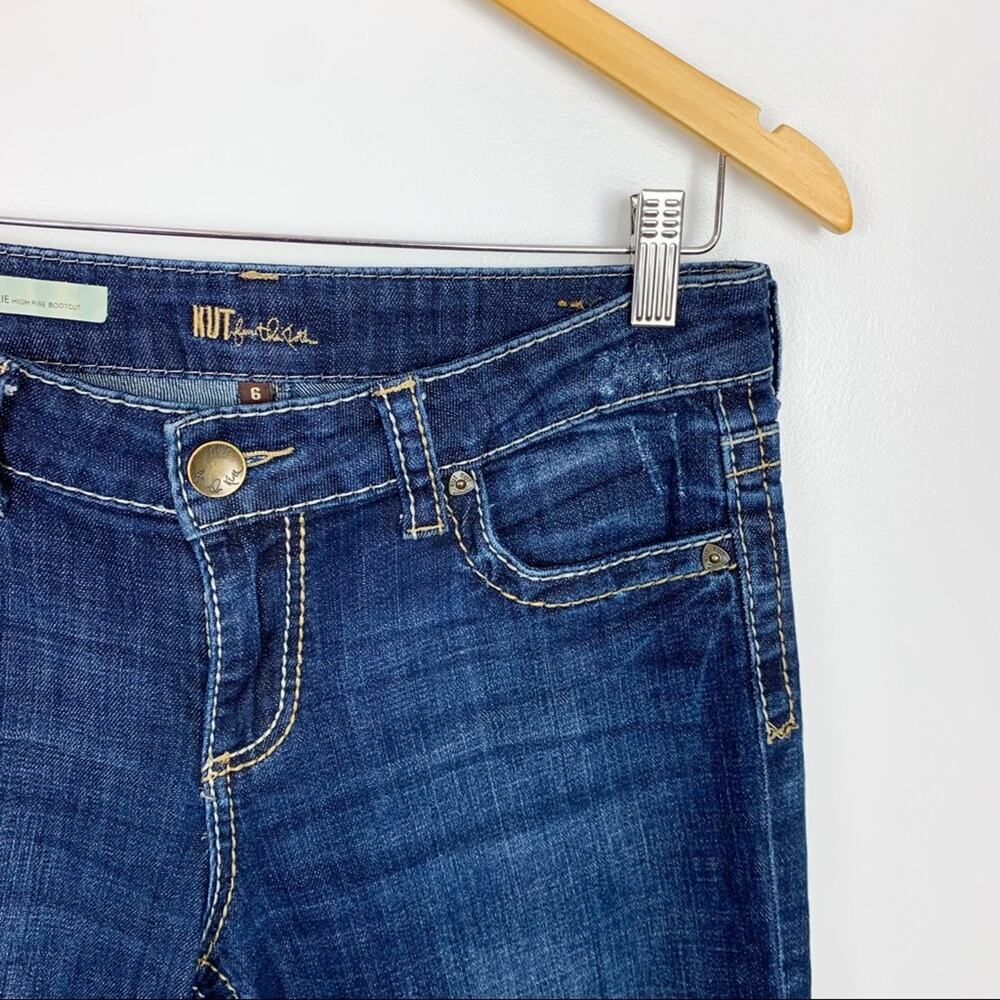 Kut from the Kloth Natalie Dark Wash High Rise Contrast Bootcut Jeans Size 6 - Picture 6 of 14